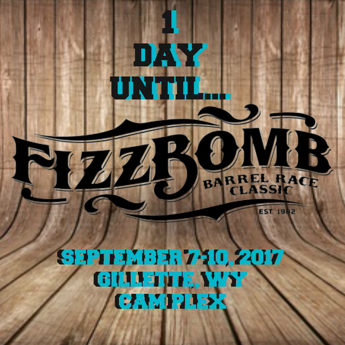 TharRanchProd's tweet photo. 1 day til Fizz Bomb Classic​ Sept 7-10, 2017 at Cam-Plex https://t.co/zpZx8mWpMm
#fizzbomb #barrelracing #horse #rodeo #camplex #gillette https://t.co/hXtGIE7fjF