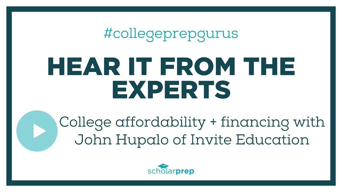 ScholarPrepOrg's tweet photo. This week I'm chatting with @JohnHupalo of @InviteEducation about #payingforcollege #collegeprepgurus https://t.co/MpVL97sIfZ https://t.co/6CujokaHlP