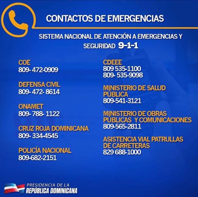 selennygomezv's tweet photo. Teléfonos de Emergencia👈🏻👇🏻#RDalerta #HuracánIrma https://t.co/85ot7s2jSU