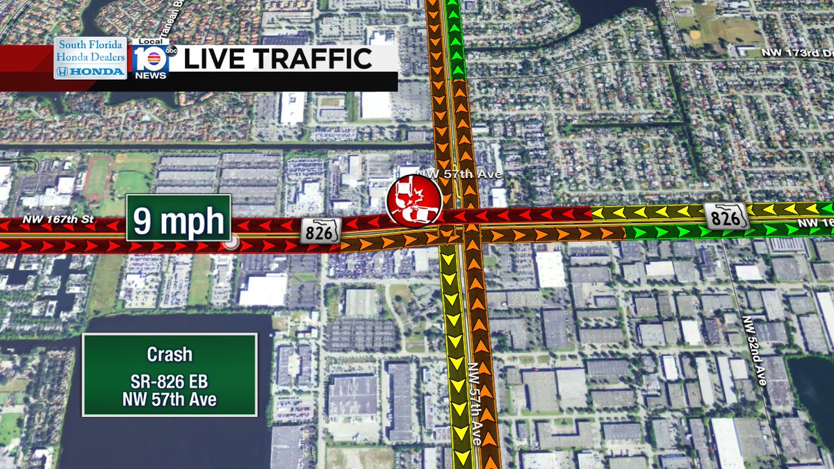 Crash on SR-826 EB at NW 57th Ave #traffic https://t.co/oObn0BGoiS