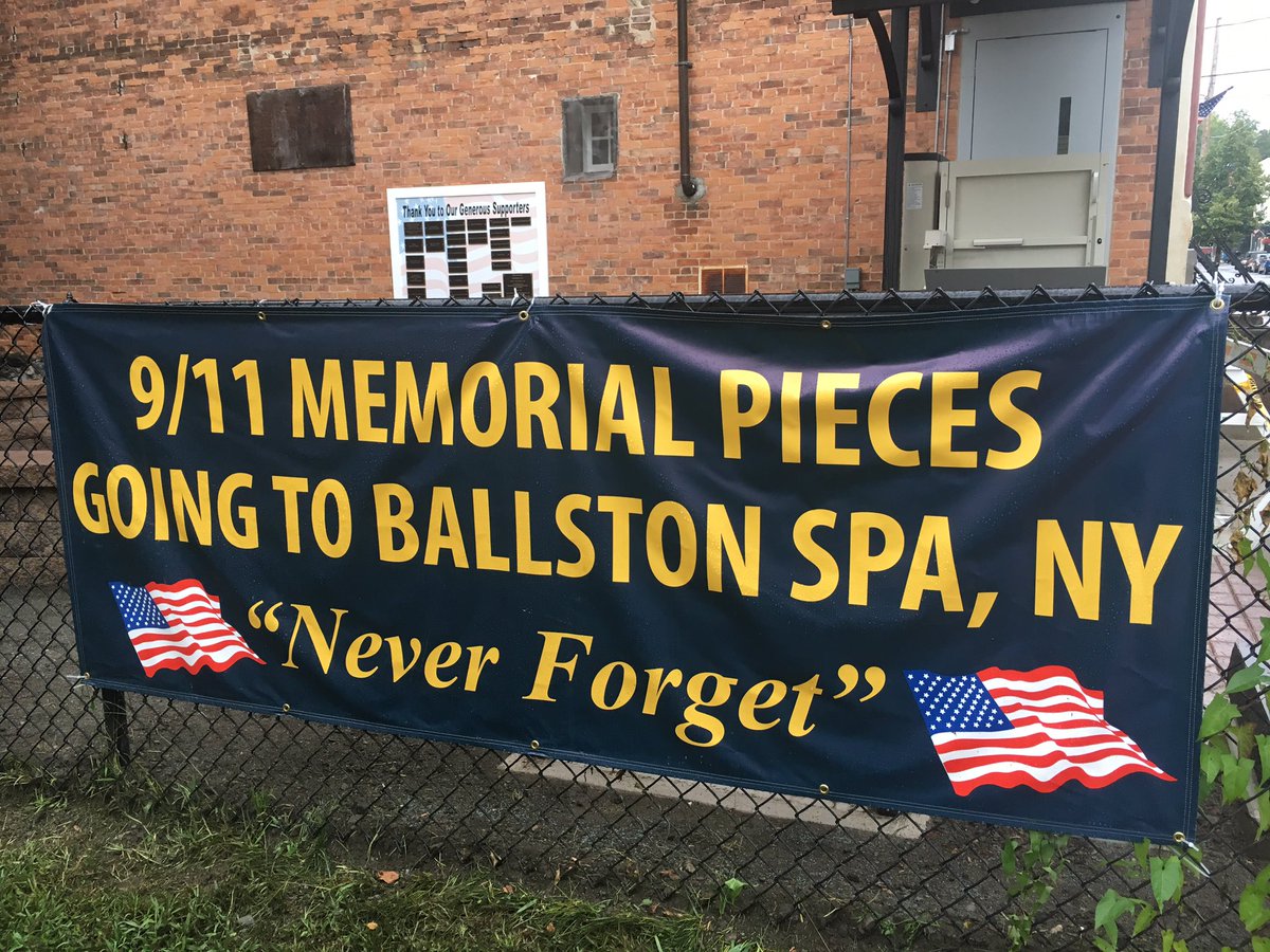 nedcampbell's tweet photo. In rainy Ballston Spa, where last two transit rails from Ground Zero are being installed ahead of 9/11. Previous: https://t.co/FGVzdxXGnZ https://t.co/WaeJQsfZsA