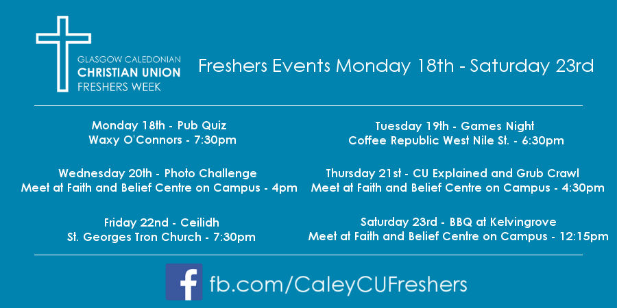 CaleyCU's tweet photo. Freshers week is fast approaching 🎉 Mark your calendars and follow our social media to keep up to date with events! https://t.co/PQwAAVVfN4 https://t.co/6tfQSjbWuN