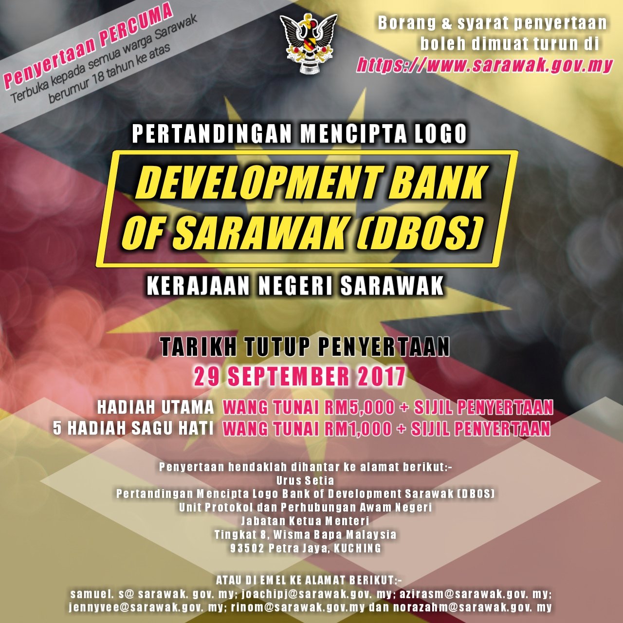 Jabatan Penerangan Malaysia Sarawak On Twitter Pertandingan Mencipta Logo Development Bank Of Sarawak Dbos Anjuran Kerajaan Negeri Sarawak Sodiakroks Https T Co 1mbwwe7osq Https T Co 5r4qeq5ow0 Twitter