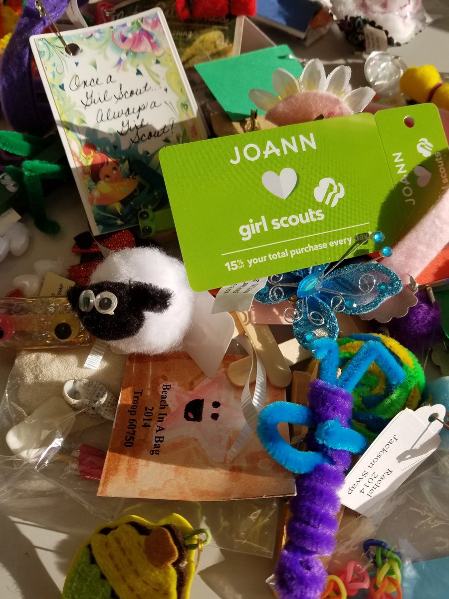 MJChristyson's tweet photo. What will be my first purchase with my new JOANN Girl Scout Card ? Hmmmm #needG.I.R.L.2017swaps #GirlScoutRewards https://t.co/8Z0UGGVQz4
