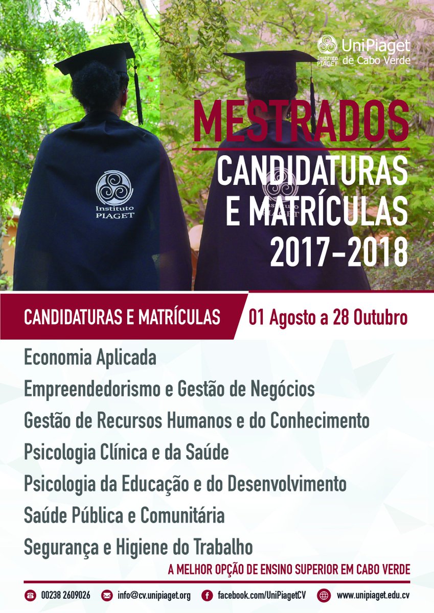 Ofertas Mestrados para o próximo ano letivo 2017/18