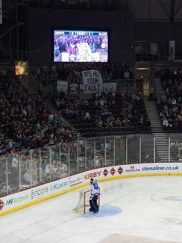 wee_doll's tweet photo. was looking forward to seeing you play this weekend. you love us giants fans @bstewy41 #itsallyourfault #greatgoalie #allingoodhumor https://t.co/dSGUW89JDl