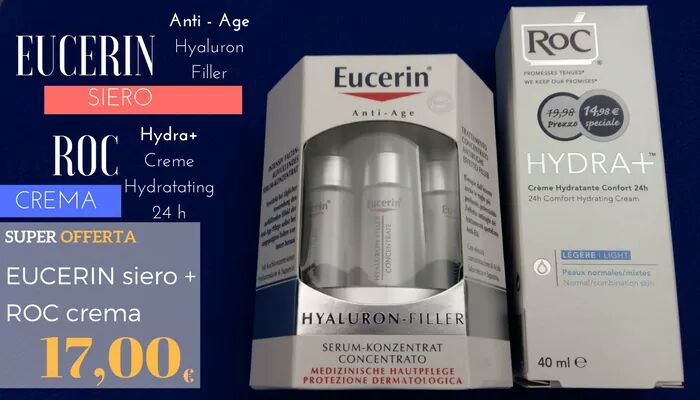 PetroneOnLine's tweet photo. #Eucerin Anti Age Hyaluron Filler 6x5 Ml + Roc Hydra+ Crema Idratante 40 Ml. Vai alla promo: https://t.co/U0nSbXyP6T https://t.co/25AsdNILpz