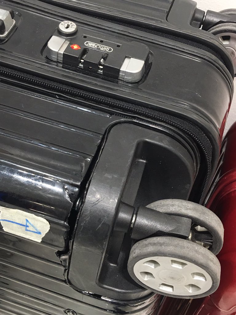 damaged rimowa luggage