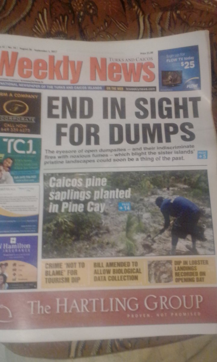 On a positive note, we made the front page of the Turks &amp; Caicos Weekly News! <a href="/FlashBlaise/">Junel Flash Blaise</a> @KewUKOTs #kewtci