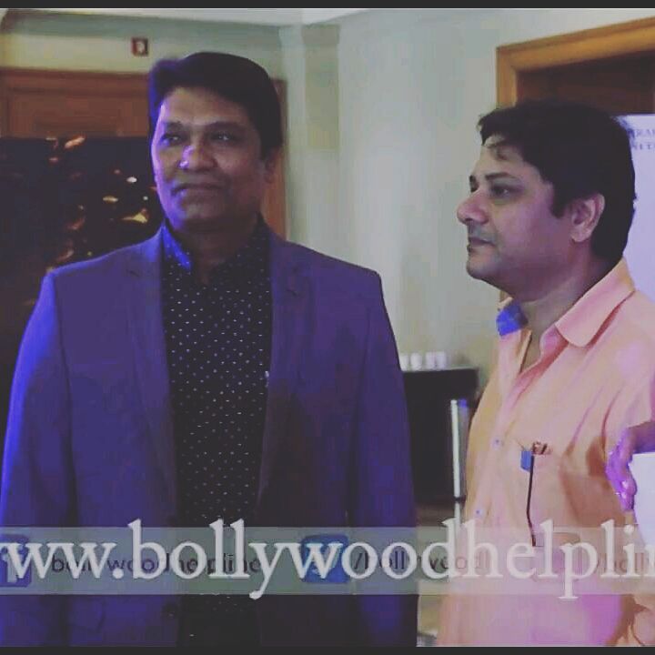 ASFanDesk's tweet photo. Aditya sir at trailer launch of #julie2 😍😍.Looking dapper in greyish-black (fine) striped coat &amp; PolkaDotPitchBlackShirt.
#AdityaSrivastava https://t.co/A5tq7xHPEC