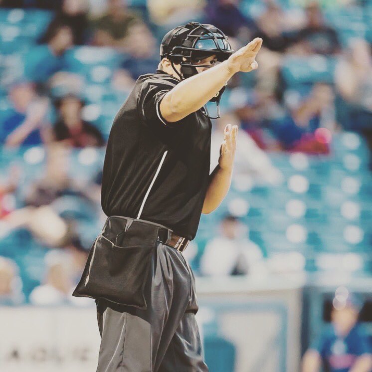 HCSportsHOF's tweet photo. Who's that in blue? Former @HCHSTIGERS standout @Hardin97 selected (as a rookie!) for @CanAmLeague playoff umpire crew. Congrats! #HCAlumni https://t.co/nial1WGwU9