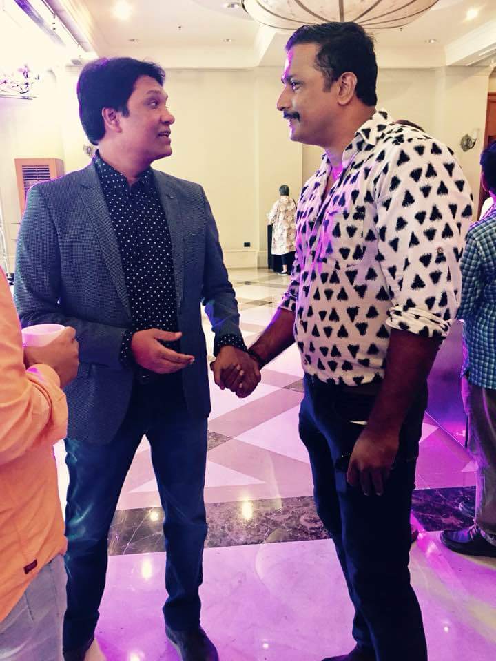 ASFanDesk's tweet photo. Aditya sir at trailer launch of #julie2 😍😍.Looking dapper in greyish-black (fine) striped coat &amp; PolkaDotPitchBlackShirt.
#AdityaSrivastava https://t.co/A5tq7xHPEC