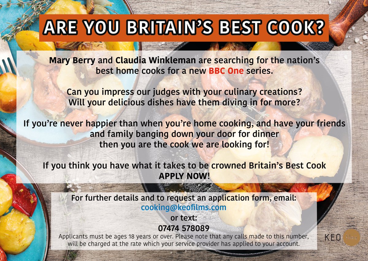DundeeCityMgt's tweet photo. Are you a passionate and talented home cook who loves making delicious food for friends &amp; family? @BBCbestcook are looking for applicants https://t.co/nBhwk3ptMT