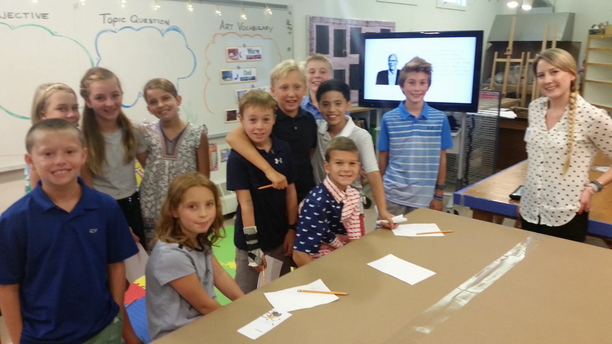 tdelehaunty's tweet image. First day. #LearningRoutines #TowerSchool Ms. Lang&apos;s art room.