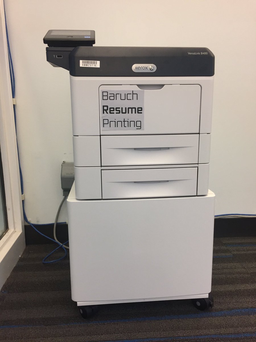 Baruch IT+IR+Library on Twitter: &quot;Resume printer returns to the 6th floor  Kaplan IT Center. Free resume printing on quality paper selected by Starr  Career Development Center… https://t.co/cEnv5YzU7g&quot;