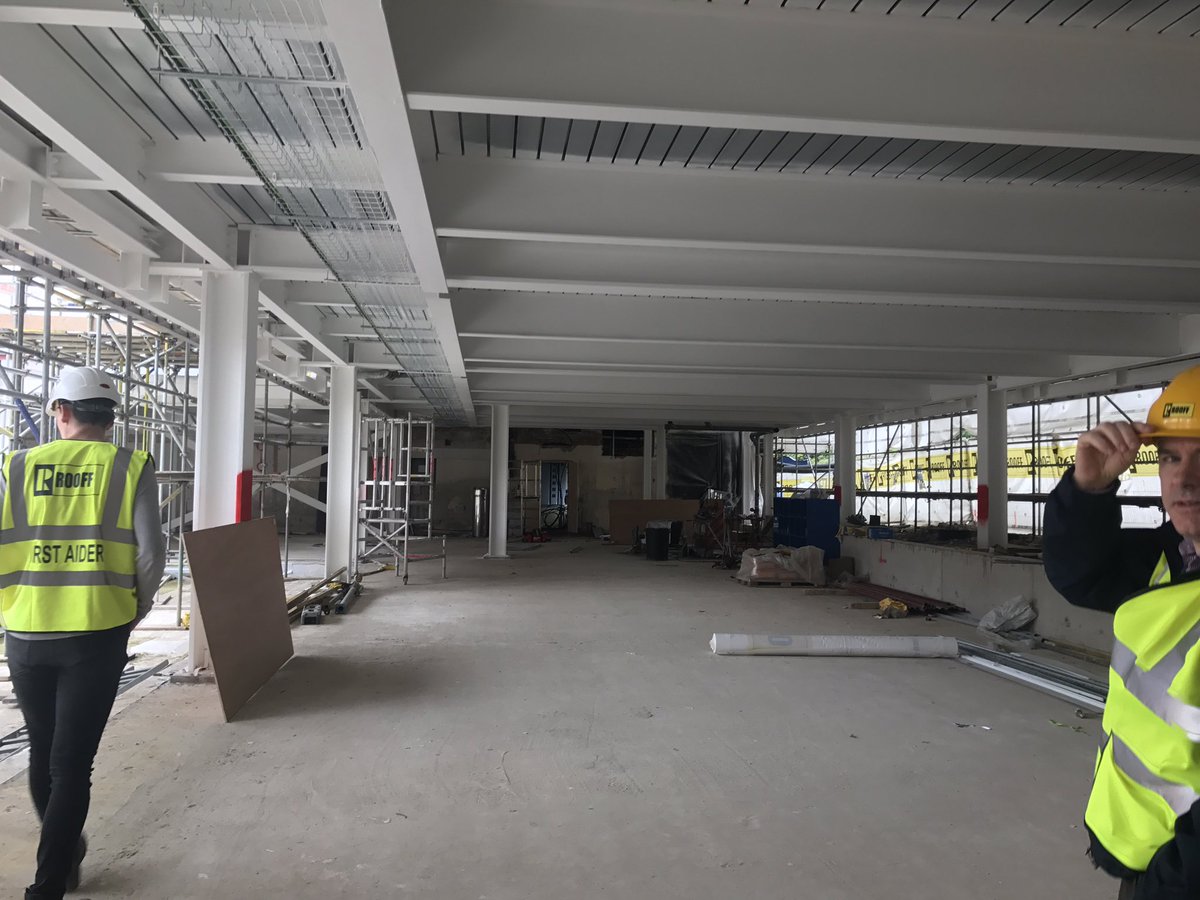 BHSBigBuild's tweet photo. HUGE progress on the #bigbuild over summer. Roof is in place on the East block, staircase in &amp; new entrance taking shape! @BlackheathHigh https://t.co/p4iPtzQWLc