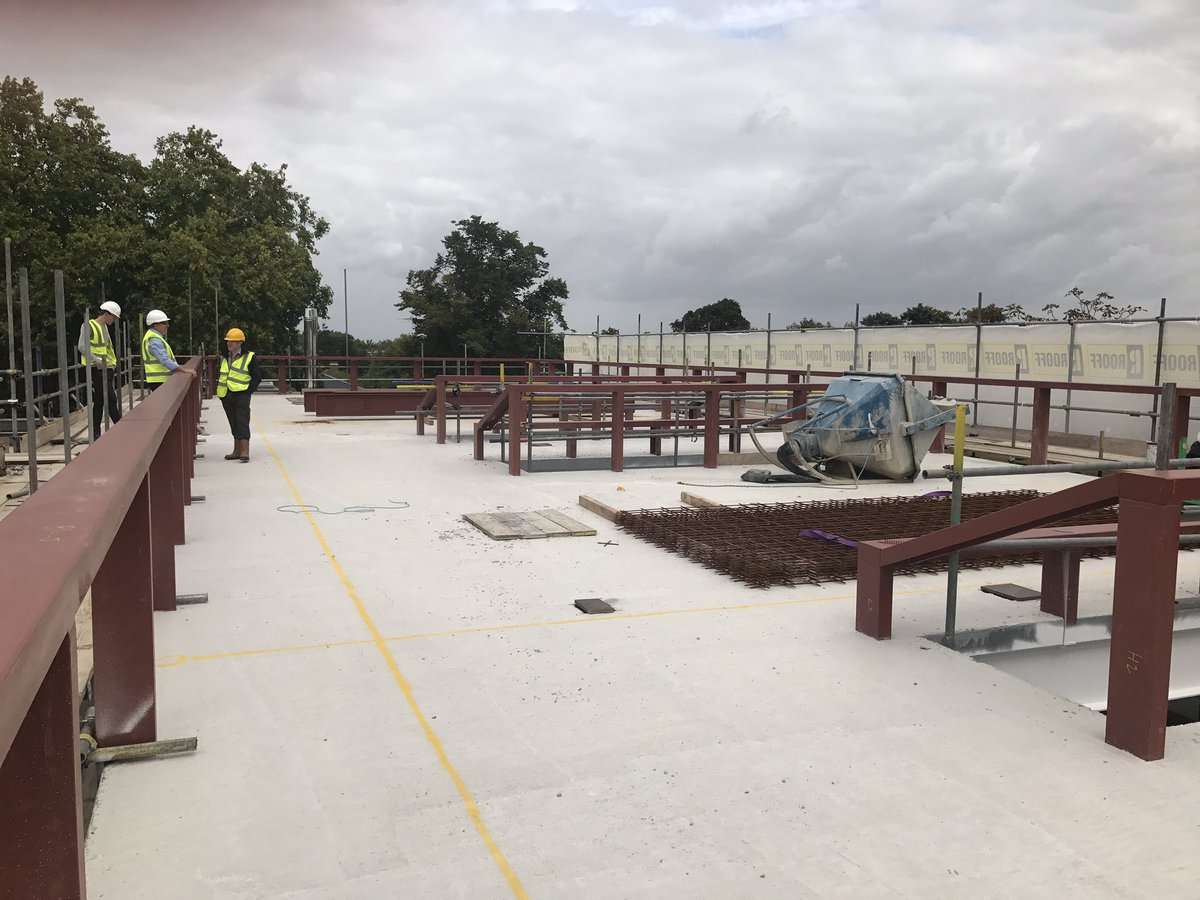BHSBigBuild's tweet photo. HUGE progress on the #bigbuild over summer. Roof is in place on the East block, staircase in &amp; new entrance taking shape! @BlackheathHigh https://t.co/p4iPtzQWLc