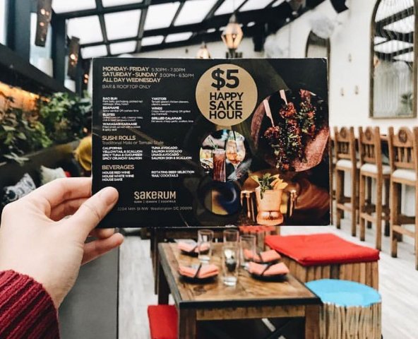 SakeRumDC's tweet photo. Our $5 Sake Hour is on every weekday from 5:30-7:30 ~ and of course, ALL DAY Wednesday! 🍹🍣 ✨ 📸 #dcweekender https://t.co/V5RlGSPR1a