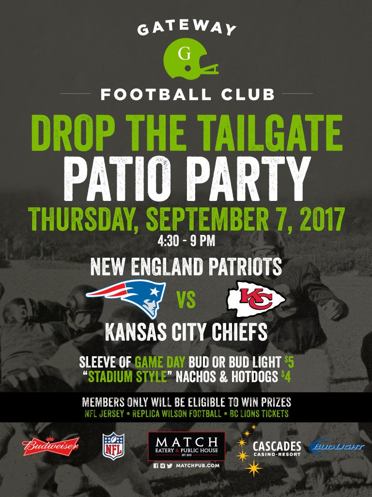 MatchPubLangley's tweet photo. The tailgate drops tomorrow!! Join us from 4:30-9pm for "Stadium Style" nachos and hotdogs. Cheers to another epic football season! #NFL https://t.co/HhHCjnxlxG