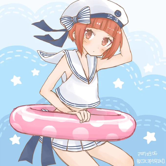 夏がもう終わっちゃうよ～
#艦これ版深夜の真剣お絵描き60分一本勝負  #艦これ版真剣お絵描き60分一本勝負_20170906 