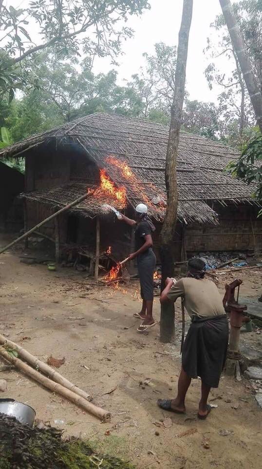 Bengalis terrorsits burning their house.