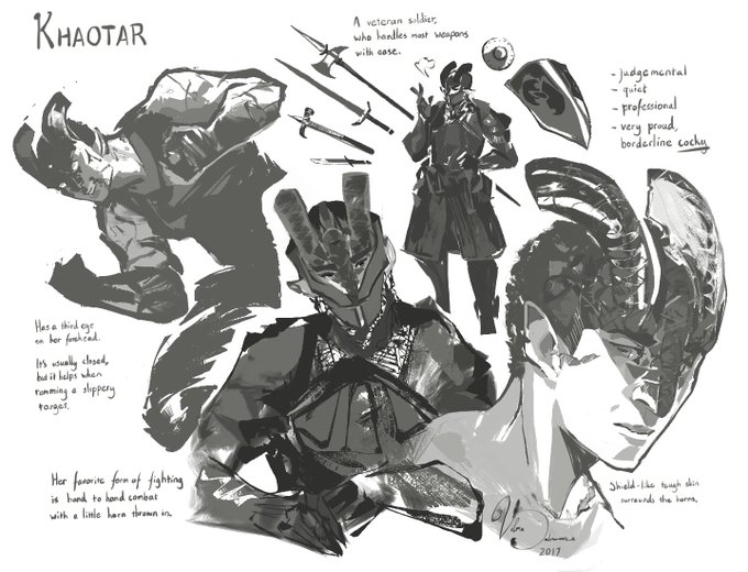 I wanted to design my #dragonage #qunari #Inquisitor a bit further. #myart 