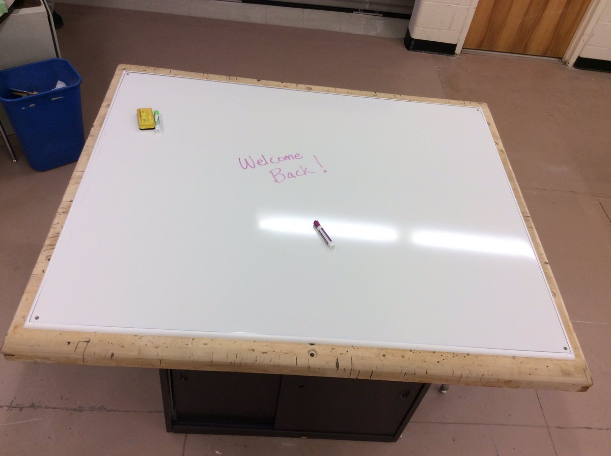 SmithEdTech's tweet photo. Check out Mr. Truppi's custom-made #whiteboardtable and new #robotics room. Awesome! @RSDsmithschool #learningspaces https://t.co/tuHbn2n7ic