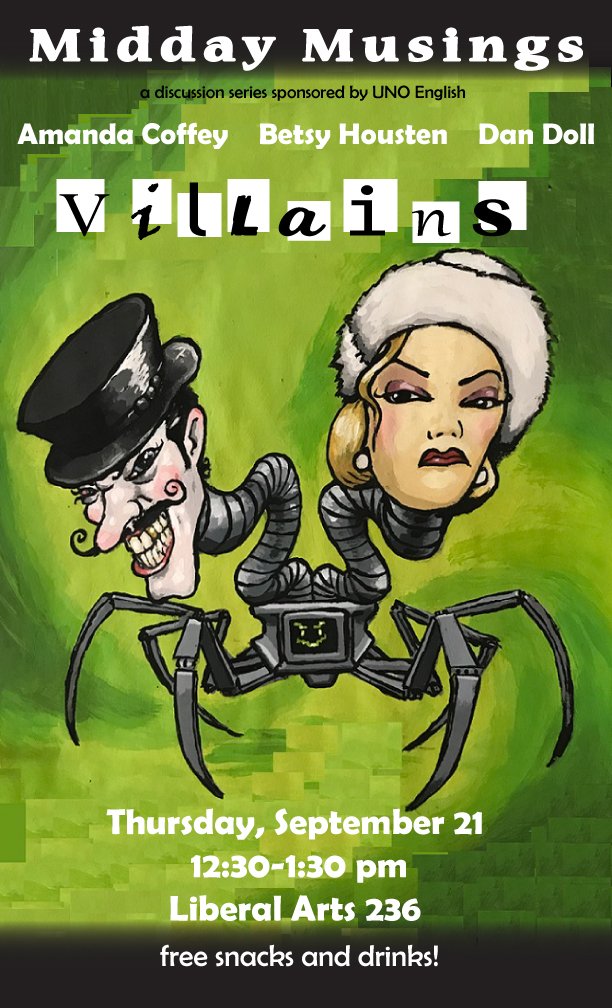 Don't miss the first Midday Musings of the semester! A DEVILISHLY good discussion of literary villains awaits you 😈