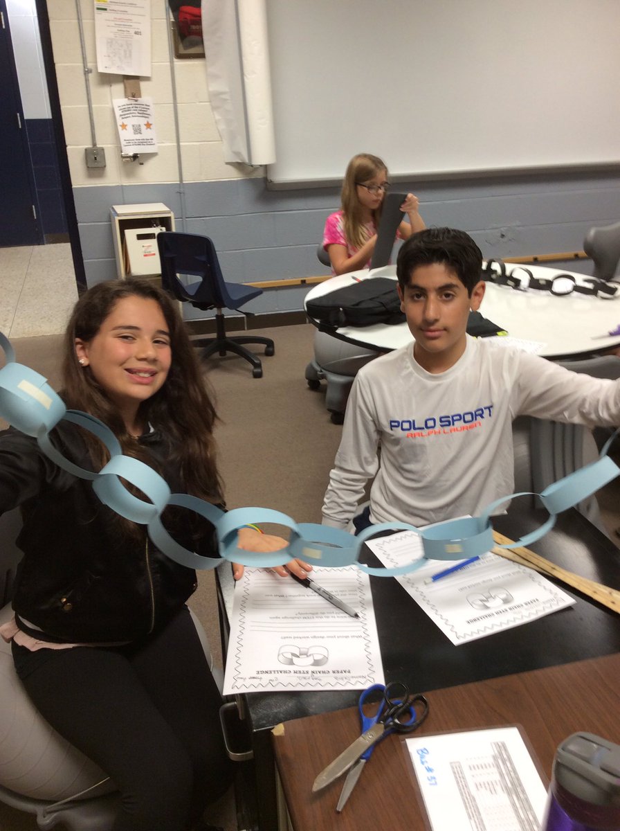 Team building with STEM paper chains!@AARILarson <a href="/LarsonMS/">Larson Middle School</a> #aarimi