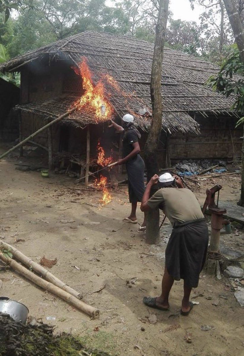 DRKHANT1's tweet photo. This is how Bengalis burn their homes &amp; flee while some attack the police posts &amp; cry to the medias.
Don't support terrorism of any kind!! https://t.co/OCJ8nEoqf8