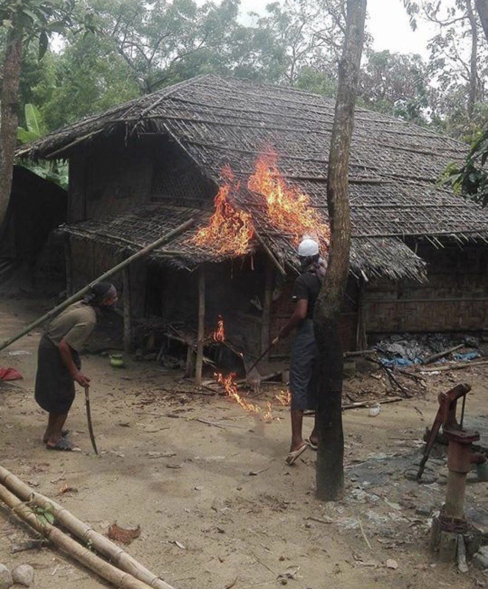 DRKHANT1's tweet photo. This is how Bengalis burn their homes &amp; flee while some attack the police posts &amp; cry to the medias.
Don't support terrorism of any kind!! https://t.co/OCJ8nEoqf8