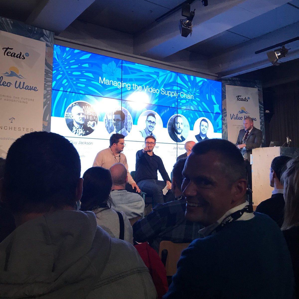 _eltee's tweet photo. .@MediaComNorth's Chris Turner chatting video supply at the @Teads #VideoWave event... He might have noticed me photographing him 😳 https://t.co/Reskd953jm
