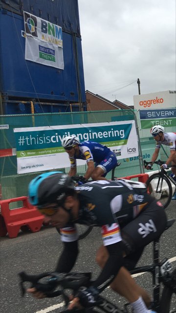bnmnewark's tweet photo. A couple of cyclists just went past one of our Newark sites.... #markcavendish #tourofbritain #thesiscivilengineering #Newark https://t.co/KPgPIvQVQm