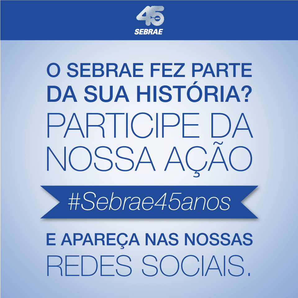 sebrae's tweet photo. Como o Sebrae contribuiu para sua empresa ser o que é? 😉💙Conta pra gente essa história! Participe da ação #Sebrae45anos. https://t.co/bFrvbVBUIs