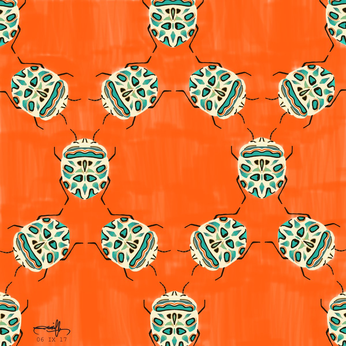 nourefem's tweet photo. @Sketch_Dailies #PicassoBug #colorfulstinkbug #bugs #patterns #sketchbook #digitalart #illustration https://t.co/E0RHxH7FxW