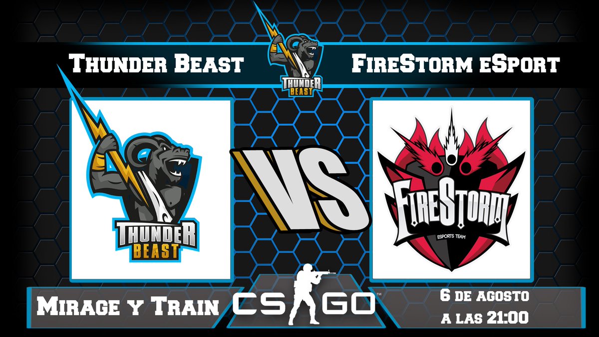 BThunderBeast's tweet photo. La squad de #CSGO se enfrentará hoy a las 21:00 contra @FireStorm_Team en la 3a jornada de #VSLCORe de @VSLesp. A por todas! #GoThunderBeast https://t.co/WnOWsU04br