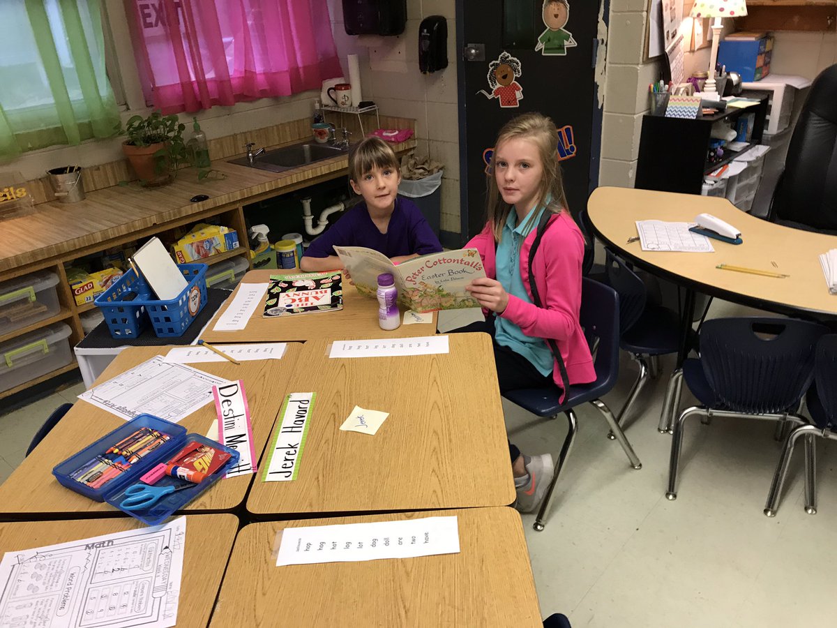 CESTigerTeam's tweet photo. National Read a Book Day at CES #PositiveContagiousEnergy. Our older students read to younger students. #1healthyfamily https://t.co/a8AnuT6I68