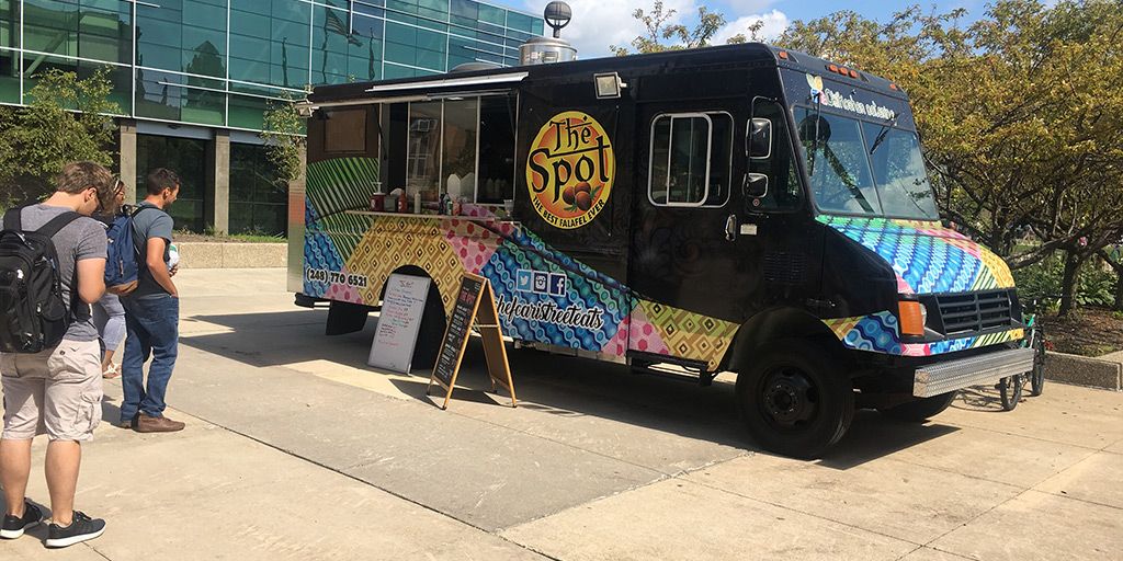 waynestate's tweet photo. Food trucks have returned to campus with greater variety and more locations. Visit https://t.co/gALb1nN26N to view today's offerings. https://t.co/0oNYOPlVHx
