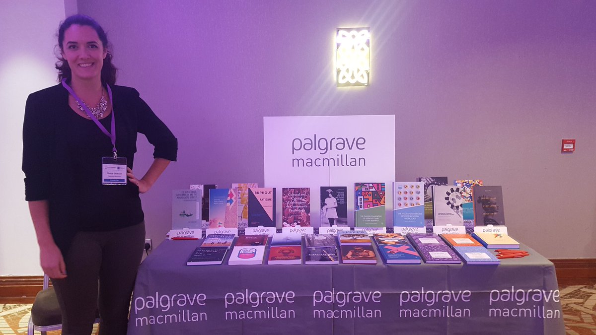 Meet Grace from <a href="/PalgravePsych/">Palgrave Psychology</a> during #dhpconf. She has books - lots of them!