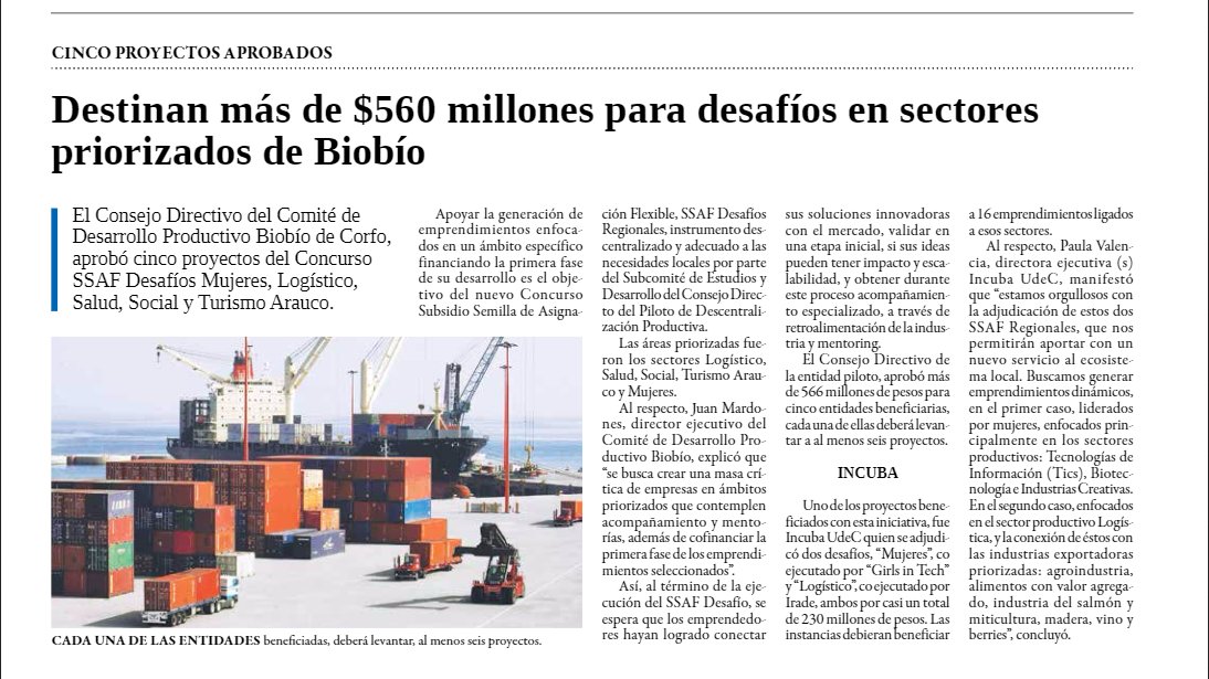 Corfo Biobío (@fomentobiobio) on Twitter photo Destinan más de $560 millones para desafíos en sectores priorizados de Biobío. Vía <a href="/latribunacl/">Diario La Tribuna</a> <a href="/Corfo/">Corfo</a> <a href="/gorebiobio/">Gobierno Regional del Biobío</a> goo.gl/WqaCYT Destinan más de $560 millones para desafíos en sectores priorizados de Biobío. Vía <a href="/latribunacl/">Diario La Tribuna</a> <a href="/Corfo/">Corfo</a> <a href="/gorebiobio/">Gobierno Regional del Biobío</a> goo.gl/WqaCYT