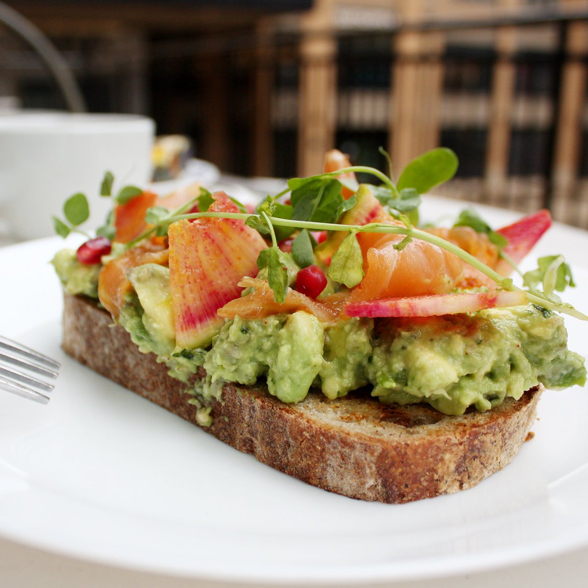 pondicheri's tweet photo. House mesquite smoked salmon, green masala avocado, peanuts, sesame toast. Smoked salmon coming soon to #PondiNYC! 
#PondiHTX #BakeLab https://t.co/RHhQ4iE5ik