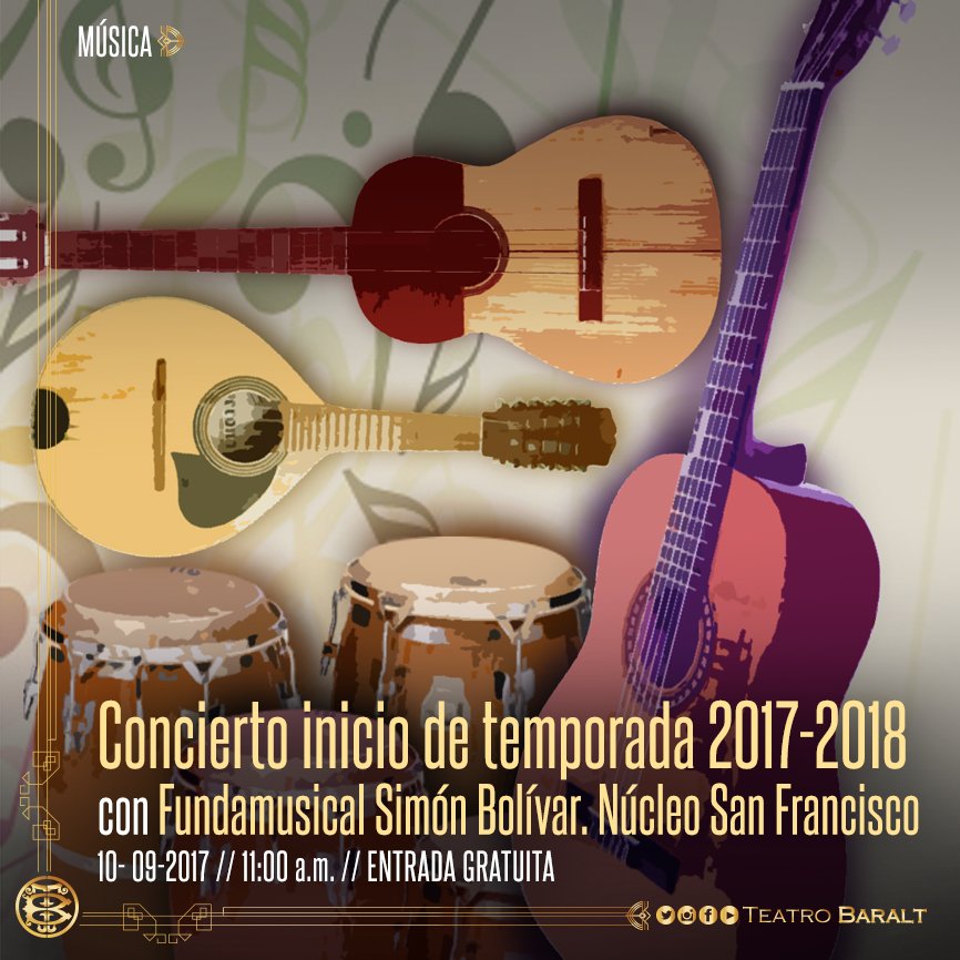 Disfruta tu #DomingoBaralt 'Concierto de Ensambles Fundamusical Simón Bolívar', Núcleo San Francisco @nucleosanfco #10Sep #TeatroBaralt