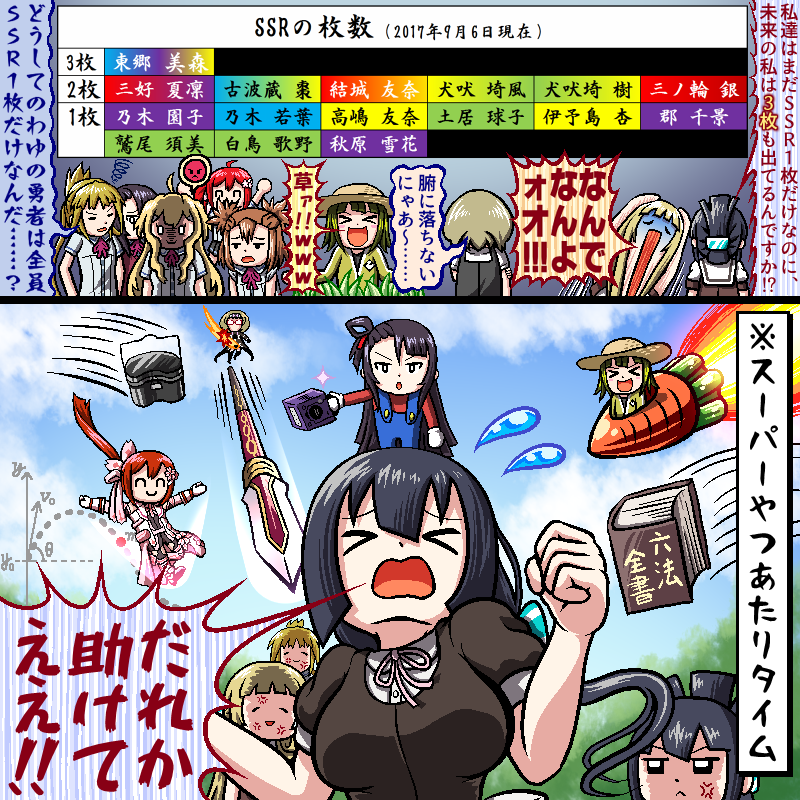 SSR1枚の勇者の皆さんを描きました 
