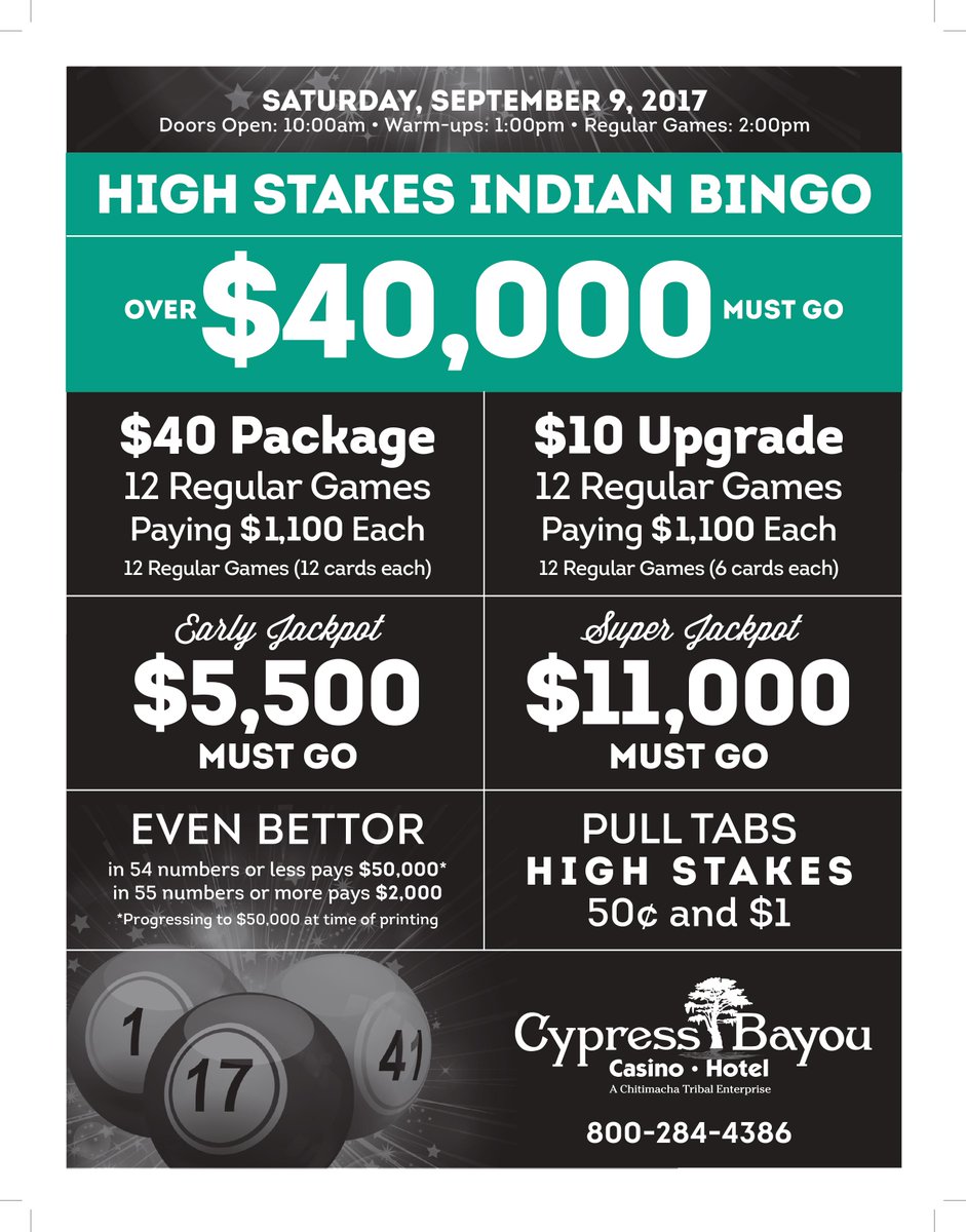 Cypress bayou casino bingo Cypress bayou casino bingo