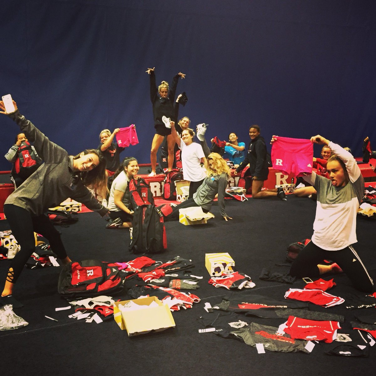 RUGymnastics's tweet photo. That N E W N E W!!! 🙌🏼 #Adidas #HappyTeam #ChristmasCameEarly #FirstStripe #3StripeKnights https://t.co/pAHa7Nvoji