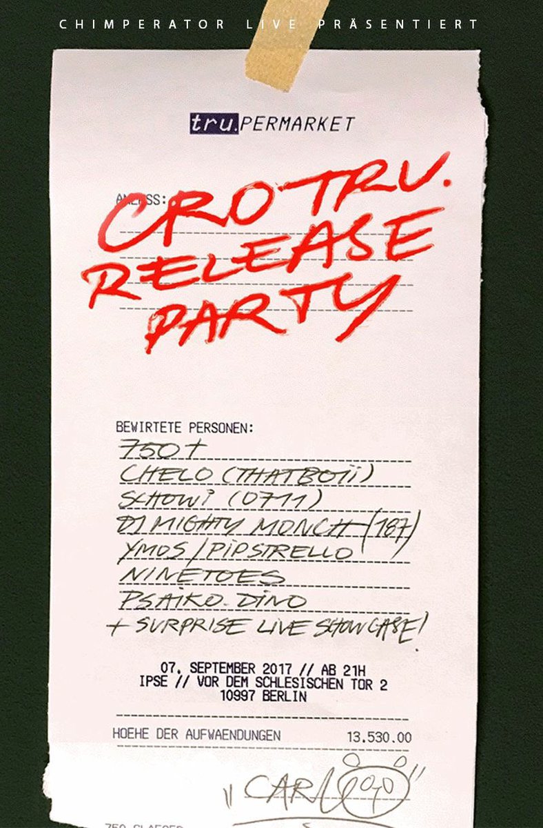 Chimperator's tweet photo. "tru." Releaseparty morgen in der Ipse! Wer kommt rum? https://t.co/a1rwKXDiwQ https://t.co/Z2vbcjdNnJ