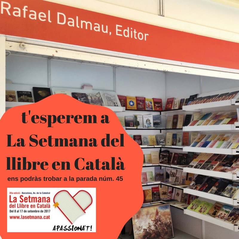 RDalmauEditor's tweet photo. A punt: #Setmana17 s'acosta. A l'Av. Catedral #Barcelona. Ah! els nostres llibres els trobareu en #llibreries d'arreu dels Països Catalans https://t.co/X38NREELon