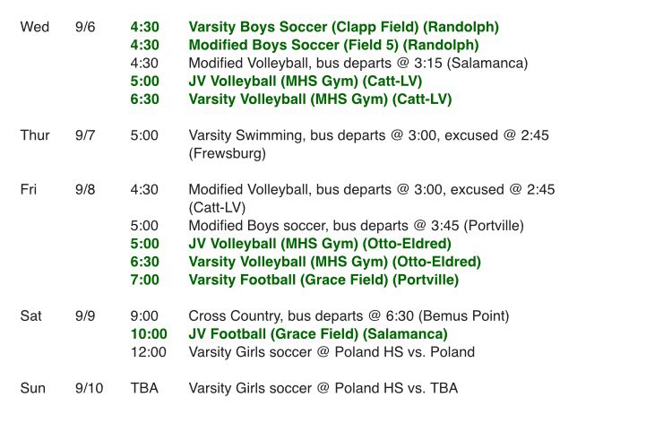 ALCSGator's tweet photo. Gators' weekly athletic schedule. @ALCS_Gators https://t.co/CWKKWnhmgG