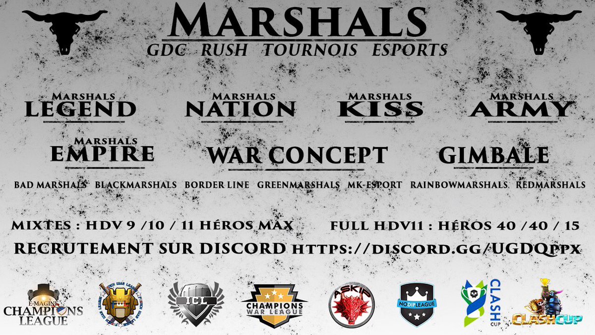 La famille Marshals recrute sans cesse ! <a href="/Marshals_Kiss/">Marshals'Kiss</a> <a href="/MarshalsNation/">MN</a> <a href="/MarshalsArmy/">Marshals'Army</a> <a href="/Marshals_Legend/">Marshals'Legend</a> @KalelClash
