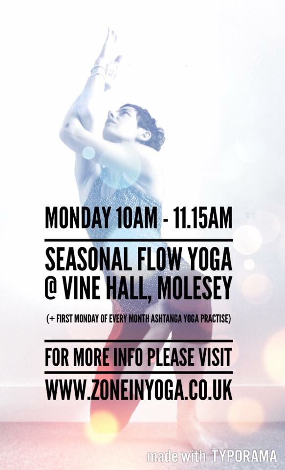 New Monday morning Yoga #yogaflow #molesey #seasonalyoga #surrey #getmoving #zonein #zoneinyoga